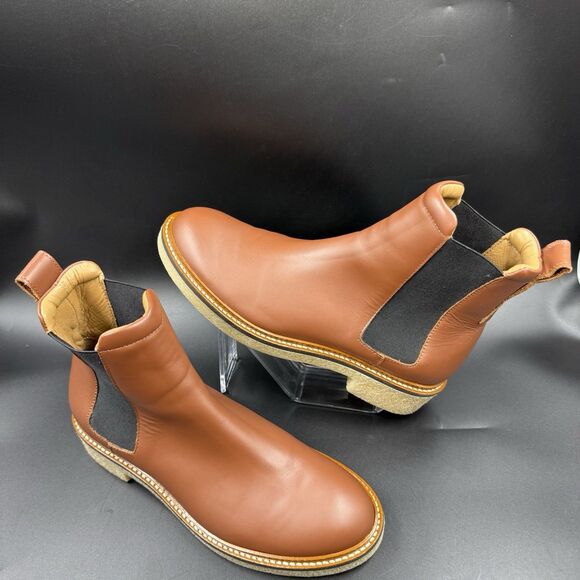 Everlane The Italian Leather Chelsea Boot Tobacco Brown 6.5 Women's Gum Outsole - Picture 3 of 16